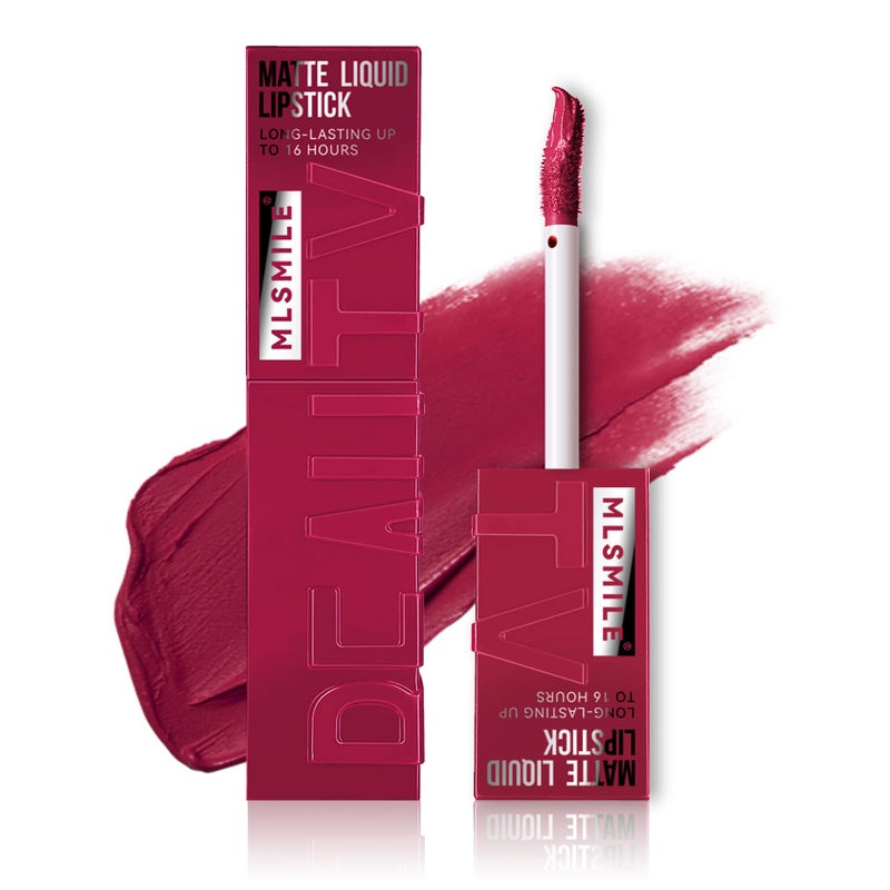 QIUFSSE Pink Liquid Lipstick Matte Long Lasting Waterproof Highly Pigmented Color Lip Stain Tint NonStick Cup Lip Gloss Velvet Labiales04 Lippy